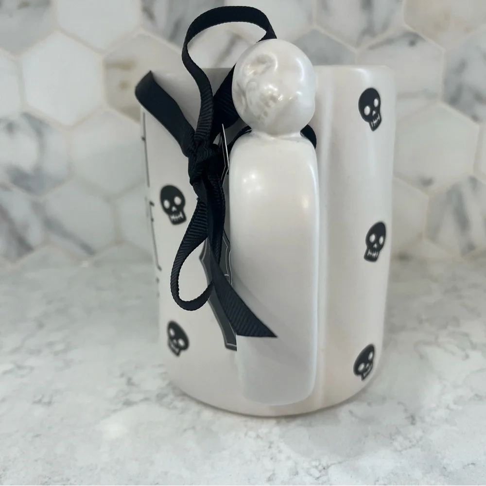 Rae Dunn 'Death Before Decaf’ Skeleton Mug NWT - Picture 4 of 6